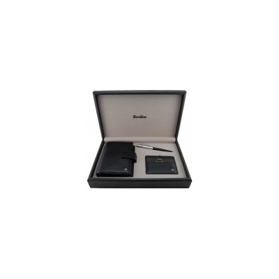 Scrikss SC379048 Oscar Black Chrome SC379048 darčeková sada pera koženého zápisníka a vizitkáre