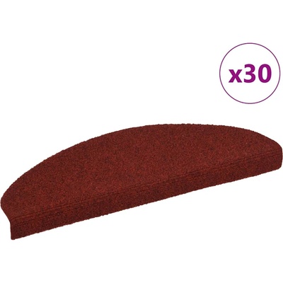 vidaXL Изтривалки за стълби, самозалепващи се, 30 бр. , 65x21x4 см, бордо червени, полукръгли, големи (3365659)