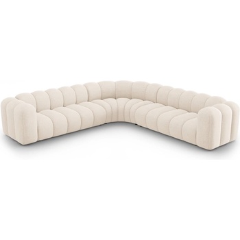 Micadoni Кремав шенилов модулен ъглов диван Lupine - Micadoni (MIC_COR_140_F1_LUPINE1)