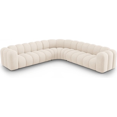 Micadoni Кремав шенилов модулен ъглов диван Lupine - Micadoni (MIC_COR_140_F1_LUPINE1)