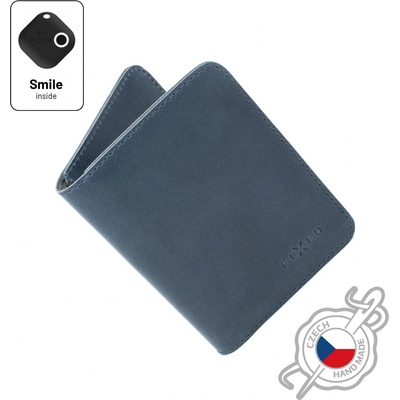 Kožená peněženka FIXED Smile Wallet XL se smart trackerem FIXED Smile PRO, modrá FIXSM-SWXL2-BL
