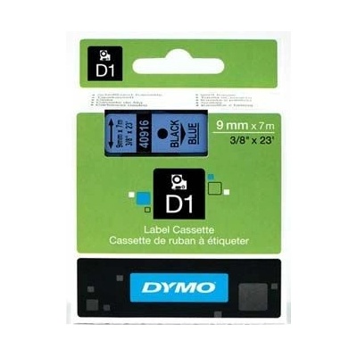 DYMO Originální páska D1 40916 / S0720710 9mm x 7m černý tisk/modrý podklad (40916)