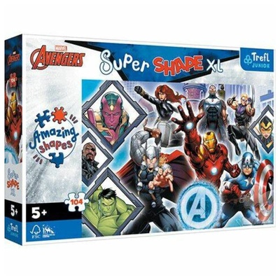 Trefl Пъзел Trefl Junior Super Shape XL, Avengers, 104 части (50018)