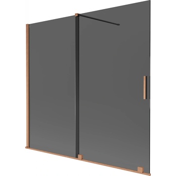 Mexen Velar параван за вана 2-крилен, плъзгащ се 170 x 150 см, графит, четкована мед - 896-170-000-41-65 (896-170-000-41-65)