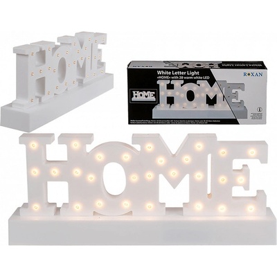 Popron Biely nápis Home s 28 teplými bielymi LED diódami