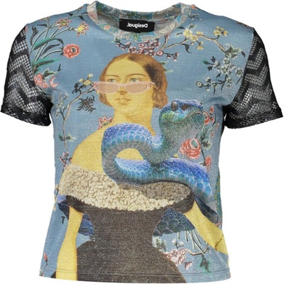 Desigual Perfektné Dámske Tričko Krátky Rukáv Svetlo modrá