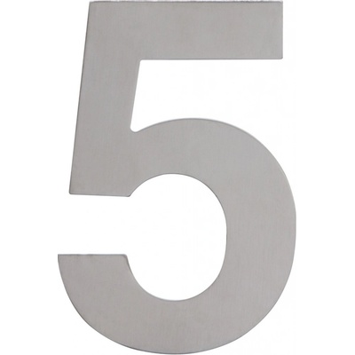 Domové číslo "5" nerezová oceľ 15 cm