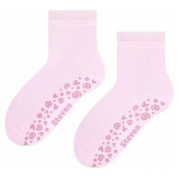 Steven 164 ABS dětské ponožky světle růžová