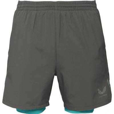 Castore FLOW 2-IN-1 SHORT Sivá Tyrkysová Strieborná