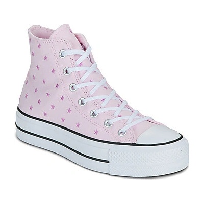 Converse členkové tenisky Lift Platform Embroidered Stars ružová