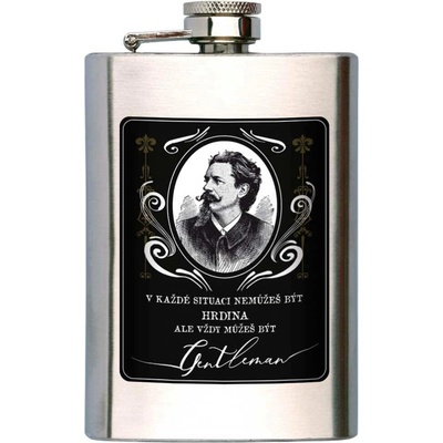 Placatka na alkohol 200 ml - gentleman (Dárková placatka s obrázkem)