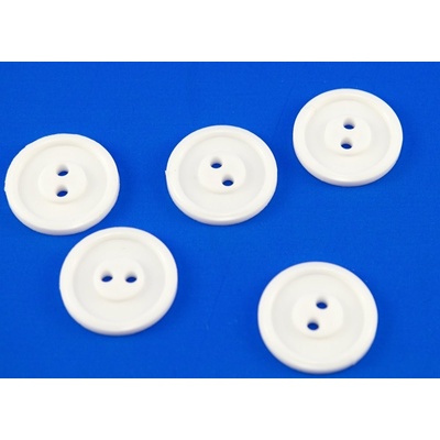 Dierkovaný gombík - biela - priemer 1,8 cm