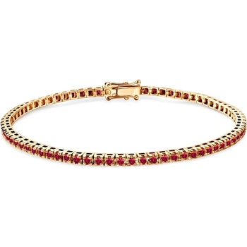 SAVICKI Златна тенис гривна, 585, рубини, 1.480К, 2.3mm. 17cm
