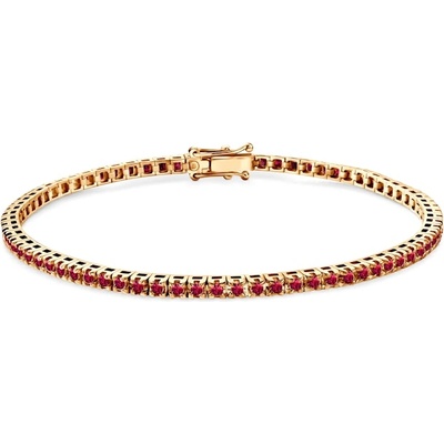SAVICKI Златна тенис гривна, 585, рубини, 1.480К, 2.3mm. 17cm