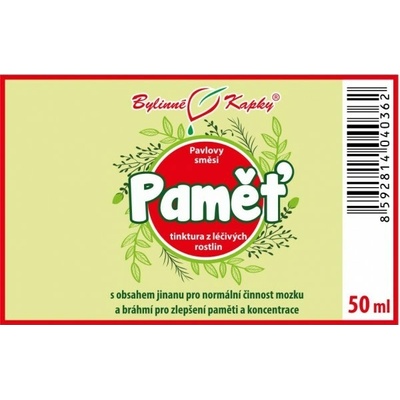 Bylinné kapky Pamäť bylinné kvapky tinktúra 50 ml