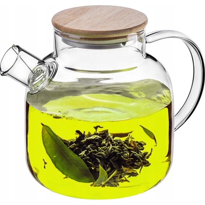 Kadax SKLENĚNÝ DŽBÁN 1,2L S VÍKEM A SPIRÁLOU NA ČAJ, VODU, LIMONÁDU, KOMPOT
