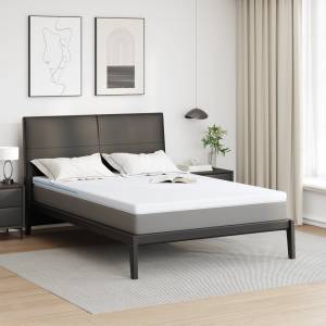 vidaXL Топер за матрак 140 x 190 cm дебелина Жакардова материя Бяло (4106281)