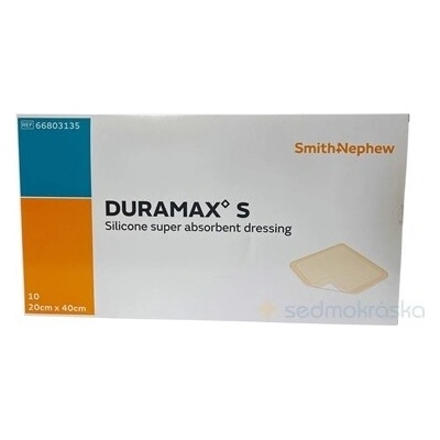 DURAMAX S silikónový superabsorpčný obväz 20 x 40 cm 10 ks