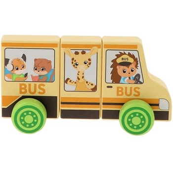 Trefl Магнитно превозно средство - Училищен автобус - 3 елемента