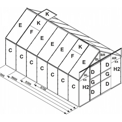 Vitavia Náhradní prosklení pro skleník Vitavia Uranus 9900 PC 4 mm 3,8 x 2,6 m