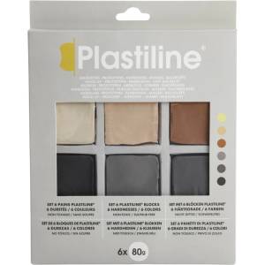 Plastiline Set Plasticine Sample Blocks Професионална глина 6 x 80 g (8000T)