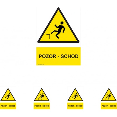Walteco Pozor - schod 210x297mm, formát A4, samolepka Množství: 5 ks , 20018BP1