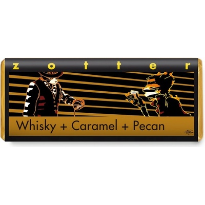Zotter Bio plněná hořká čokoláda Whisky karamel pekan 70 g
