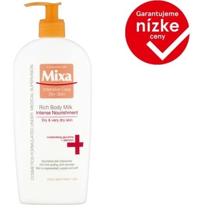 Mixa Shea Nourish vyživujúce telové mlieko s bambuckým maslom na veľmi suchú pokožku, 400 ml