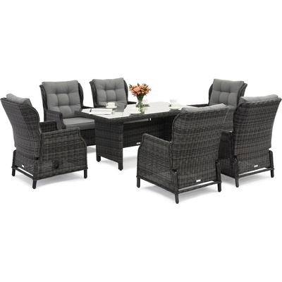 Garden Point Zahradní nábytek technorattan Malaga Premium 6 antracitový – Zboží Dáma