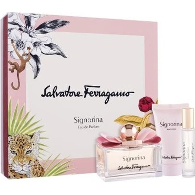 Salvatore Ferragamo Signorina EDP 100 ml + EDP 10 ml + telové mlieko 50 ml darčeková sada
