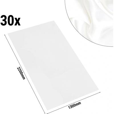 G.Gastro 30 ks Damaškový ubrus Porto hladký satén 130x220 cm bílý D9783348
