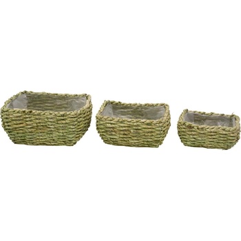 Ego dekor Комплект от 3 зелени саксии Natur M - Ego Dekor (ZGE-12201471)