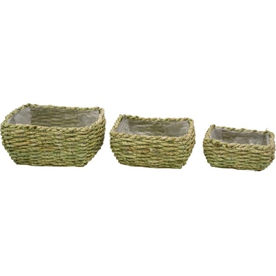 Ego dekor Комплект от 3 зелени саксии Natur M - Ego Dekor (ZGE-12201471)