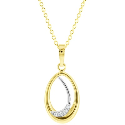 Gemmax Zlatý řetízek s elegantním přívěskem GLSCB-25111-36261