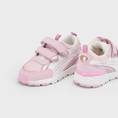 Mayoral Маратонки в бяло и розово с велкро за бебе момиче Майорал