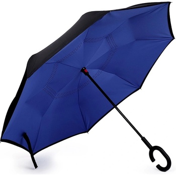 Obrátený dáždnik dvojvrstvový modrá safírová