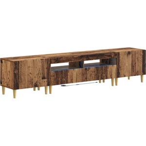 vidaXL 3 части LED ТВ шкаф ARNHEM 3 бр. Старо дърво (3416606)