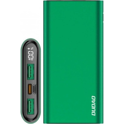 Dudao Външна батерия Dudao, 10000 mAh, 20W, Power Delivery, Quick Charge 3.0, Qi бързо зареждане, 2хUSB/USB-C, K14H, зелен (DD-10000-K14-H-G)