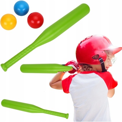 Baseballová pálka 50cm + loptičky 3ks plast mix farieb