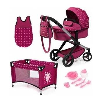 Bayer Doll stroller XEO, crib, sleeping bag pink with accessories 17067AB