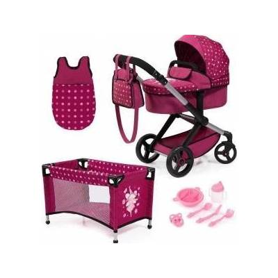 Bayer Doll stroller XEO, crib, sleeping bag pink with accessories 17067AB