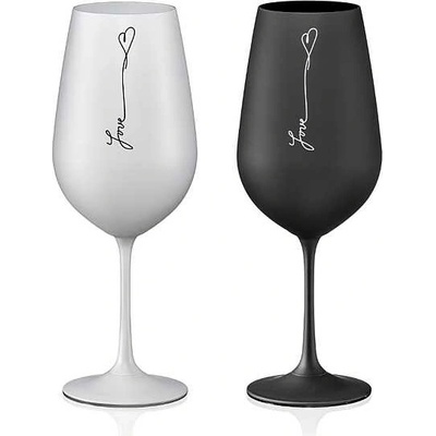 Crystalex Pohár Love Black and White 2 x 550 ml