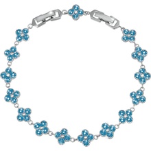 CRYSTalp Krásný náramek s modrými kytičkami 22289.AQU.R