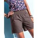 Blancheporte šortky z bavlny a lnu ledová kaštanová