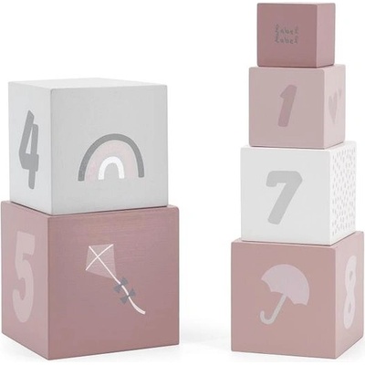Label Label stohovateľné kocky čísla ružové