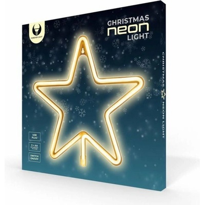 Forever Light Neónové LED Vianočné PENTASTAR teplé biele FLNE22