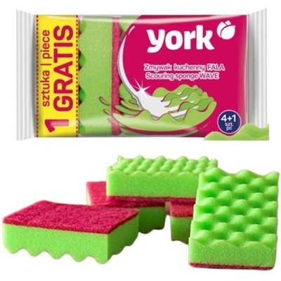 Hubka York 030220, špongia na riad, 4+1 ks, wave, vlnitá