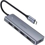 UGREEN USB хъб Ugreen - CМ219, 4x USB 3.0, USB-C, сив (04110011)