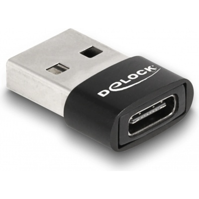 Delock Адаптер Delock, USB 2.0, USB Type-A мъжко - USB Type-C женско, Черен