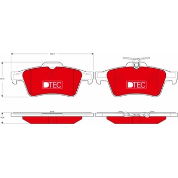 Sada brzdových platničiek kotúčovej brzdy TRW GDB1621DTE GDB1621DTE